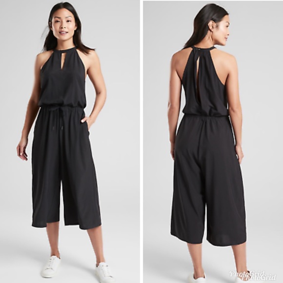 Athleta Pants & Jumpsuits Athleta Black Sol Wide Leg Romper Black